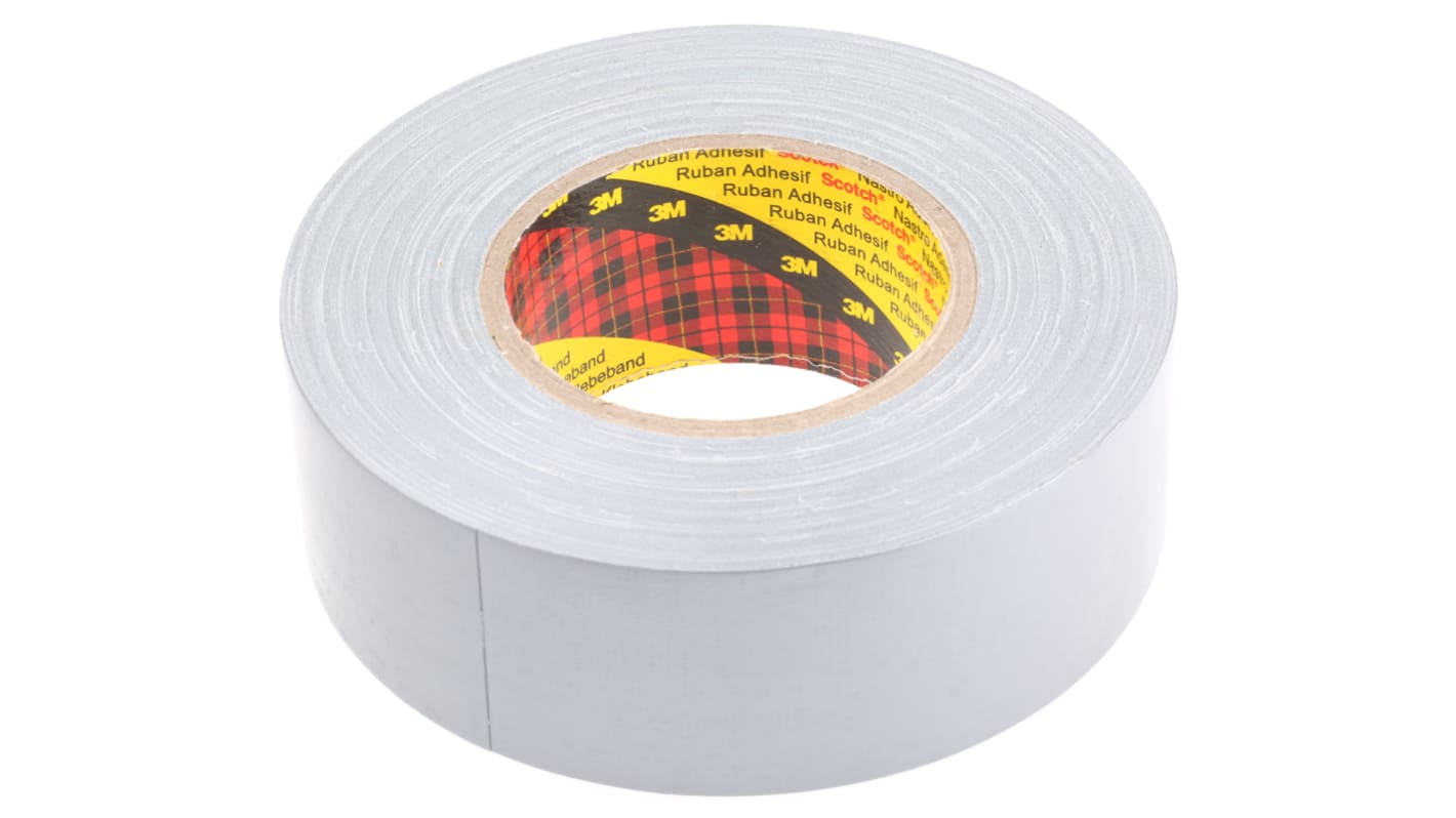 3M Scotch 1909 PE Coated Silver Cloth Tape, 50mm x 50m, 0.28mm Thick