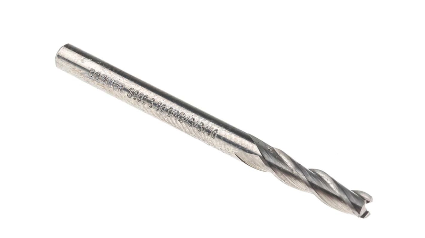 Dormer Plain Slot Drill 3 Flutes, 3mm Cut Diameter