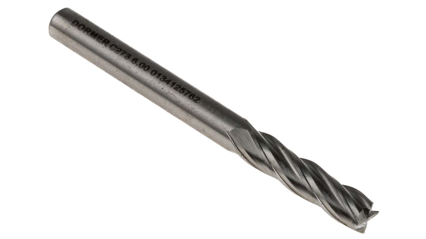 Dormer End Mill, 6mm Cutter, HSCo, 6 mm Shank, 24mm Cut