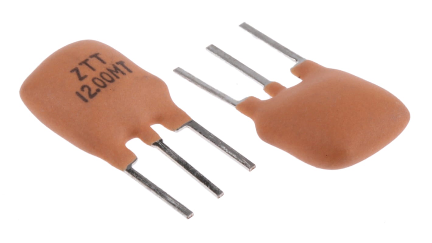 ZTT12.00MTF, Ceramic Resonator, 12MHz 22pF, 3-Pin, 10 x 10 x 5mm