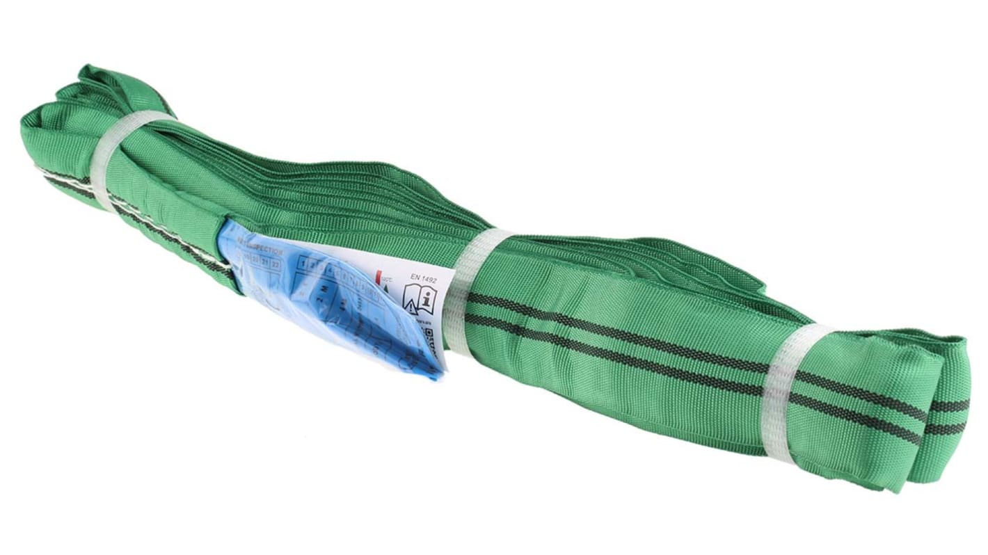 RS PRO 2m Green Lifting Sling Round, 2t