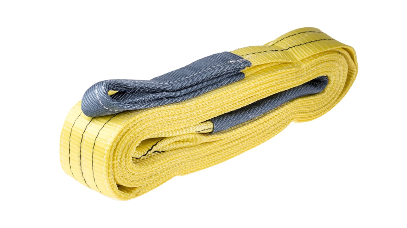 RS PRO 5m Yellow Lifting Sling Webbing, 3t