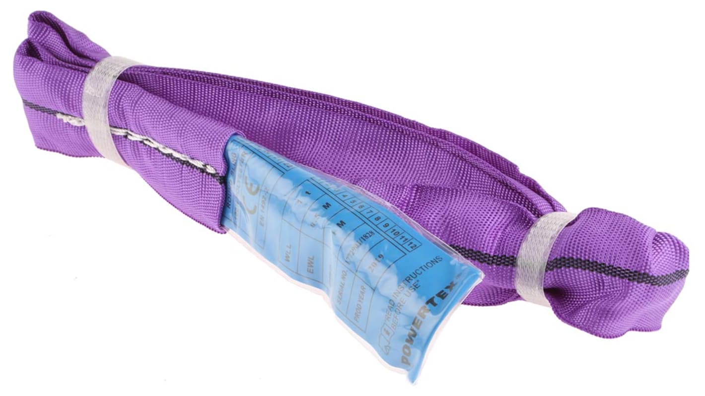 RS PRO 2m Purple Lifting Sling Round, 1t