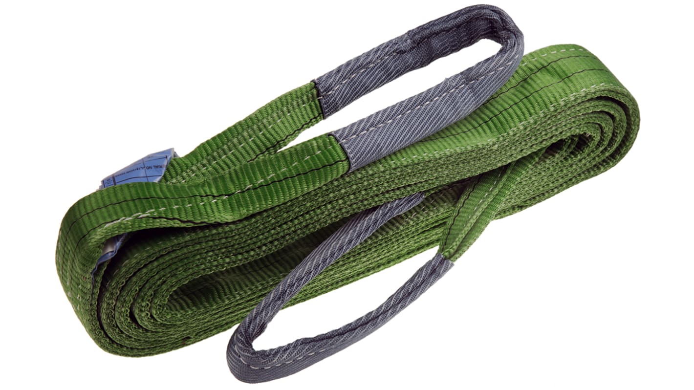 RS PRO 6m Green Lifting Sling Webbing, 2t