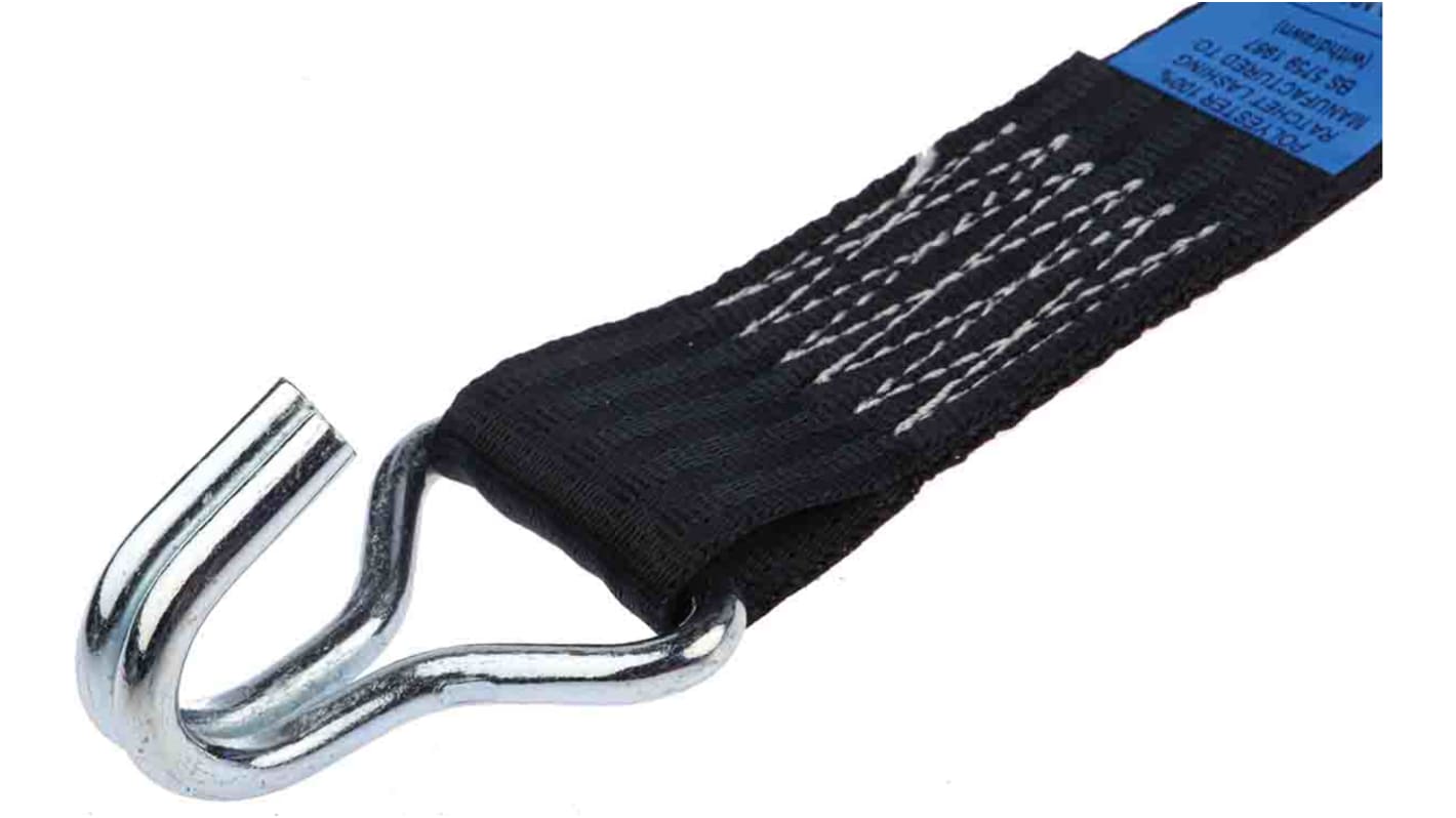 RS PRO 4m Clawhook Webbing Strap, 45mm Wide, 600kg Breaking Strain