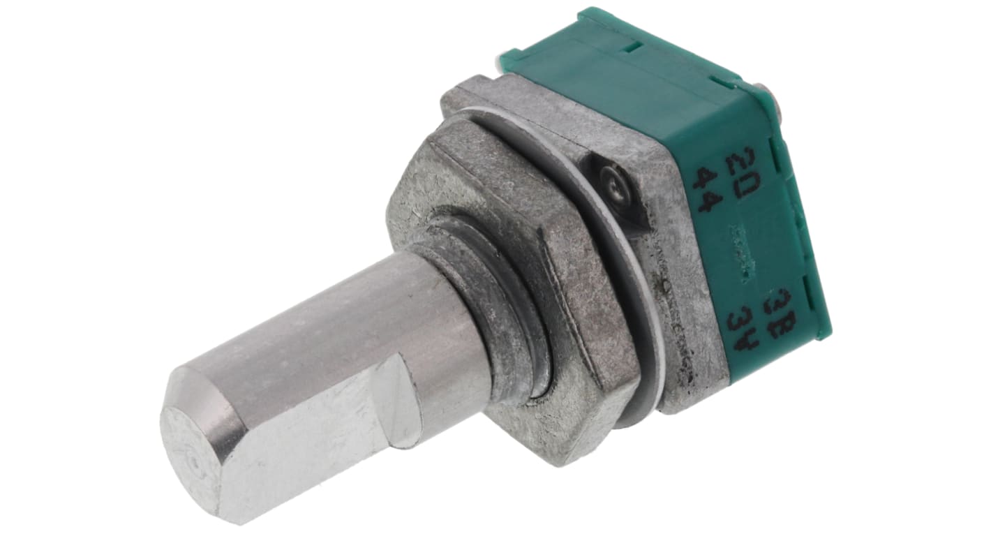 Alps Alpine RK0971110909 1 modul , Dreje Potentiometer, 6 mm aksel, Hulmontering, 20kΩ, ±20%, 0.05W