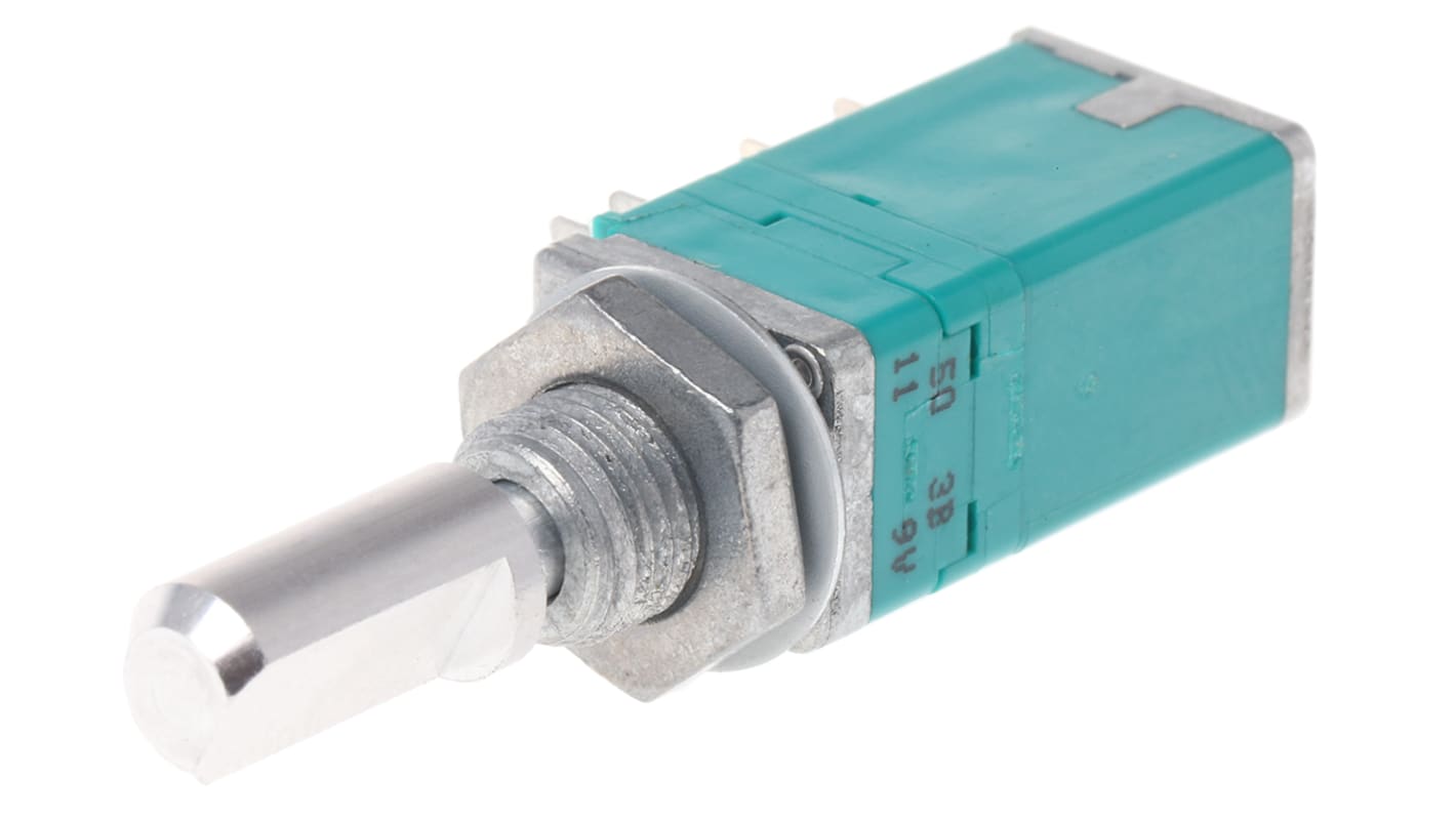 Alps Alpine RK097 THT, Tafelmontage  Dreh Potentiometer 50kΩ ±20% / 0.05W, Schaft-Ø 6 mm