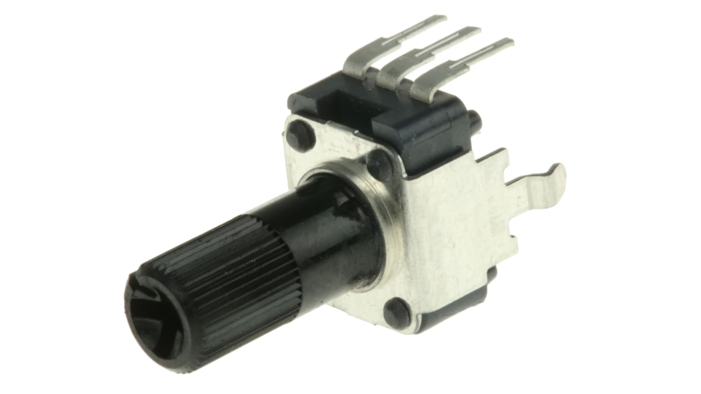 Alps Alpine 5kΩ Rotary Potentiometer 1-Gang Through Hole, RK09K1130AV7