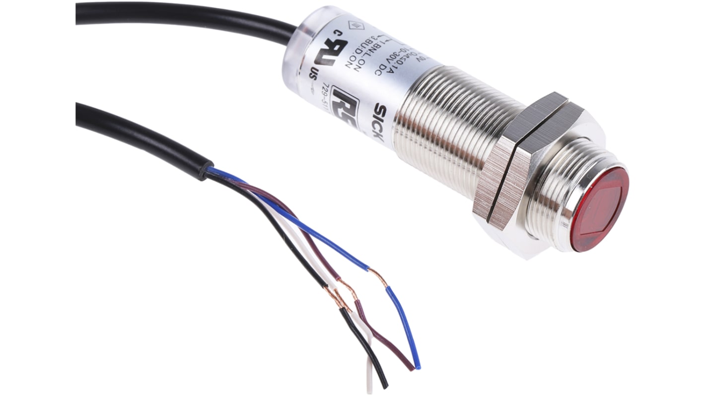 RS PRO Retroreflective Photoelectric Sensor, Barrel Sensor, 50 mm → 7 m  Detection Range