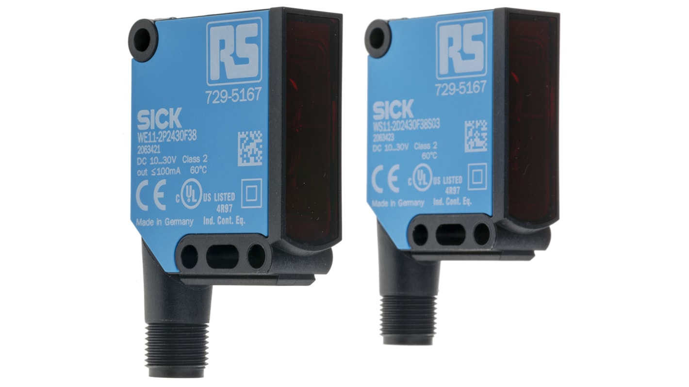 Fotocélula rectangular RS PRO, Sistema Barrera de Luz, alcance 20 m, salida PNP, Conector de M12 4 clavijas, IP67