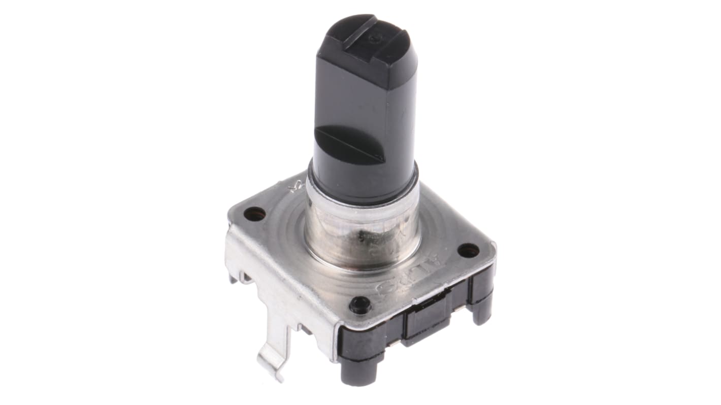 Alps Alpine 24 Pulse Incremental Mechanical Rotary Encoder with a 6 mm Flat Shaft (Not Indexed), Through Hole