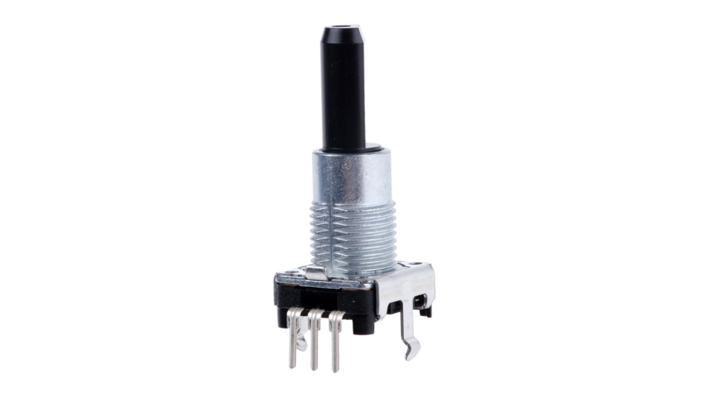 Alps 24 Pulse Incremental Mechanical Rotary Encoder with a 6 mm Flat Shaft (Not Indexed), Through Hole