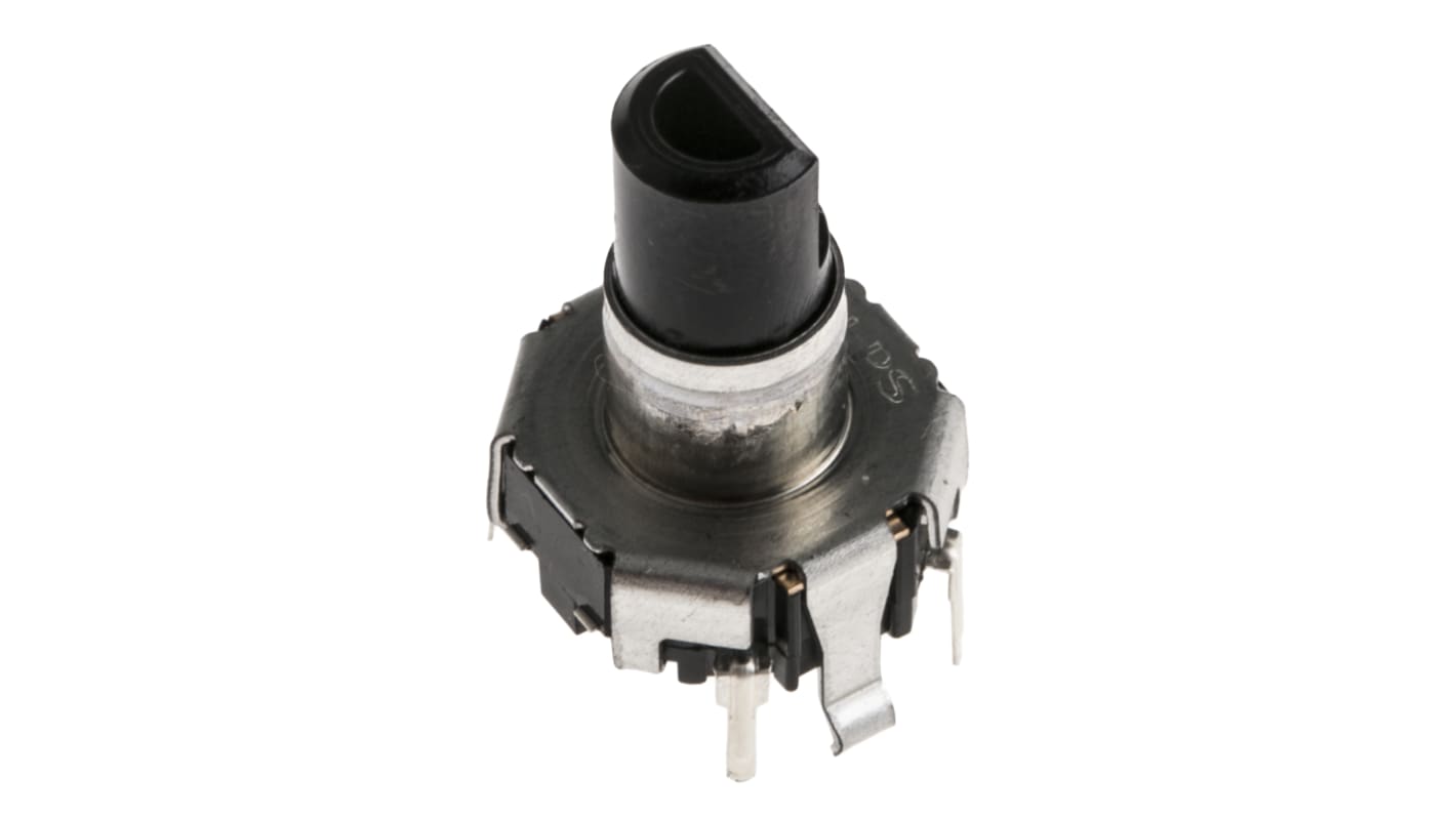 Alps Alpine 15 Pulse Incremental Mechanical Rotary Encoder with a 5.975 mm Flat Shaft (Not Indexed), Through Hole