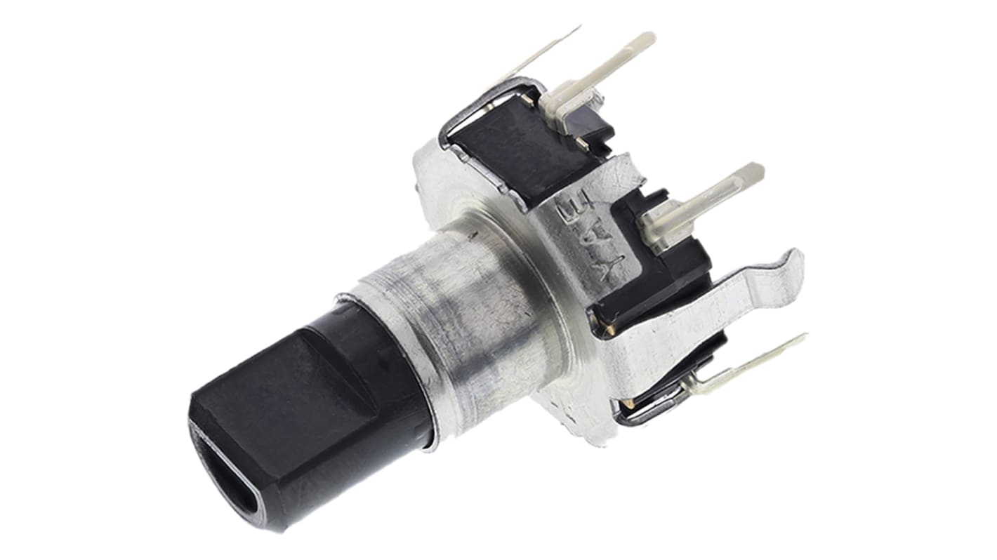 Alps Alpine 15 Pulse Incremental Mechanical Rotary Encoder with a 5.975 mm Flat Shaft (Not Indexed), Through Hole