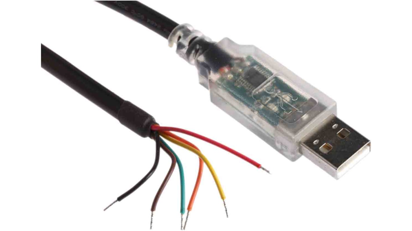 USBRS232WE5000BT_3.3 FTDI Chip RS232 USB A Male to Cable End