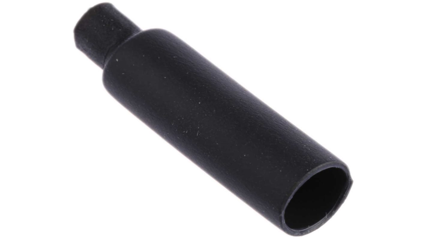 HellermannTyton Adhesive Lined End Cap, Black 6mm Sleeve Dia. x 25mm Length 3:1 Ratio, PEC Series