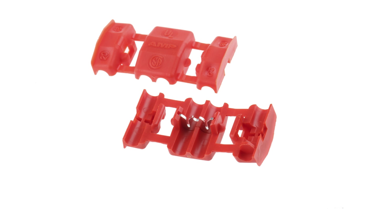 TE Connectivity Tap Splice Connector, Red, Insulated, Tin 20 → 18 AWG