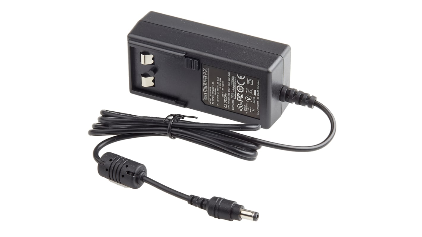 RS PRO 36W AC/DC Adapter 24V dc Output, 1.5A Output