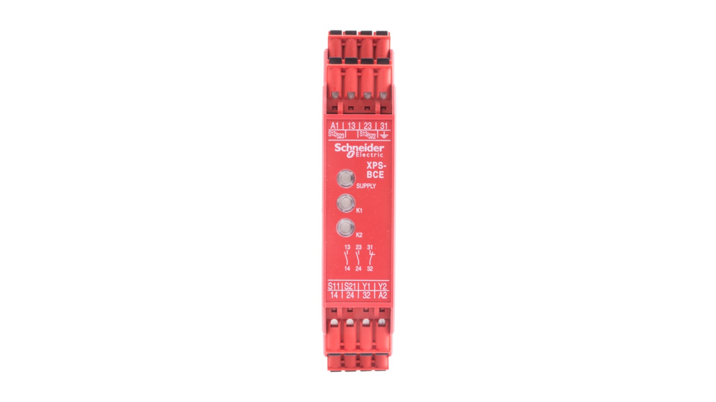 Schneider Electric XPS BCE Sicherheitsrelais, 115V ac, 2 Sicherheitskontakte Zweihandsteuerung, 1 Hilfsschalter, 4 ISO