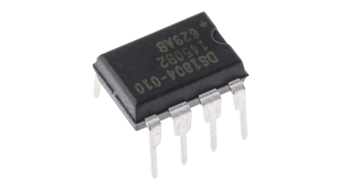 DS1804-010+, Digital Potentiometer 10kΩ 100-Position Linear Increment 8 Pin, PDIP