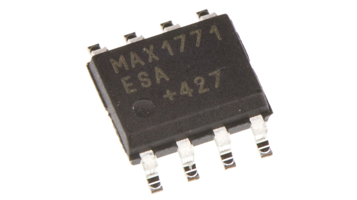 Maxim Integrated MAX1771ESA+ Feszültségszabályzó, Feszültségnövelő vezérlő, 100 V, 2A, SOIC, 8-Pin