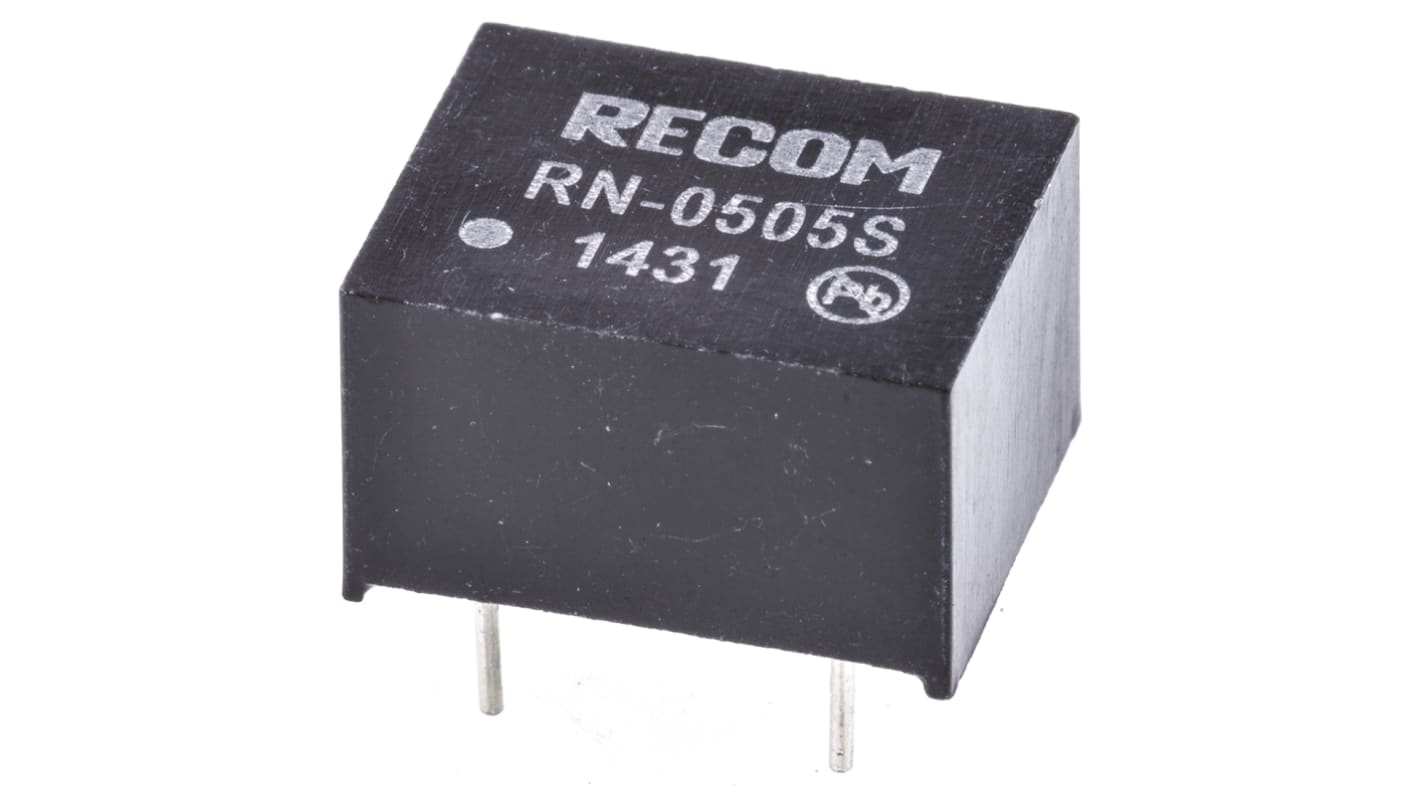 Recom DC-DC átalakító, KI: 5V dc, 250mA / 1.25W, BE: 4,5 → 5,5 V DC