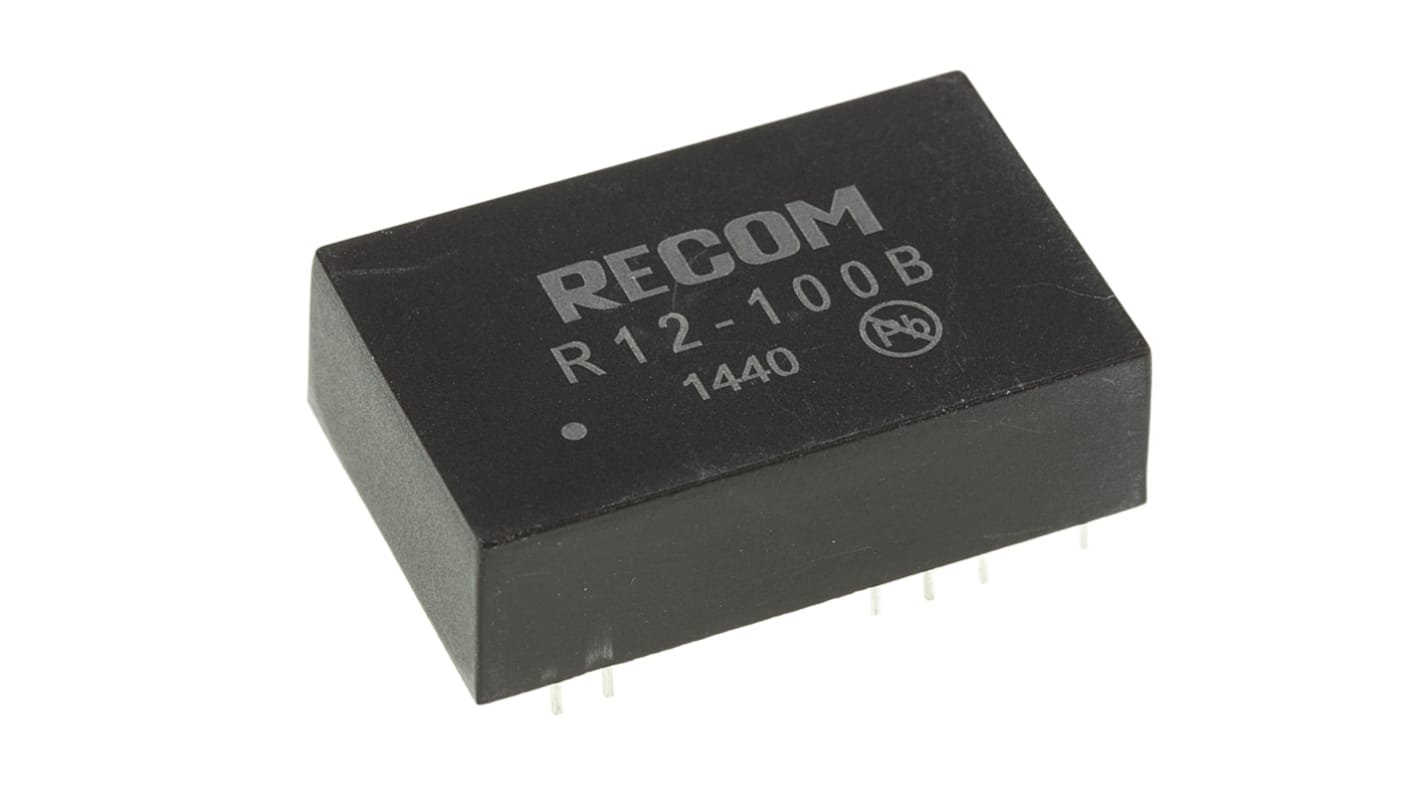 Convertisseur DC-DC Recom, R12, Montage traversant, 5W, 1 sortie, 55 → 135V c.c., 50mA