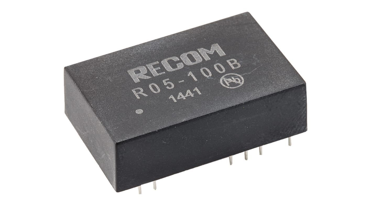 Recom Rxx-B DC-DC Converter, 40 → 120V dc/ 25mA Output, 4.5 → 6 V dc Input, 3W, Through Hole, +70°C Max