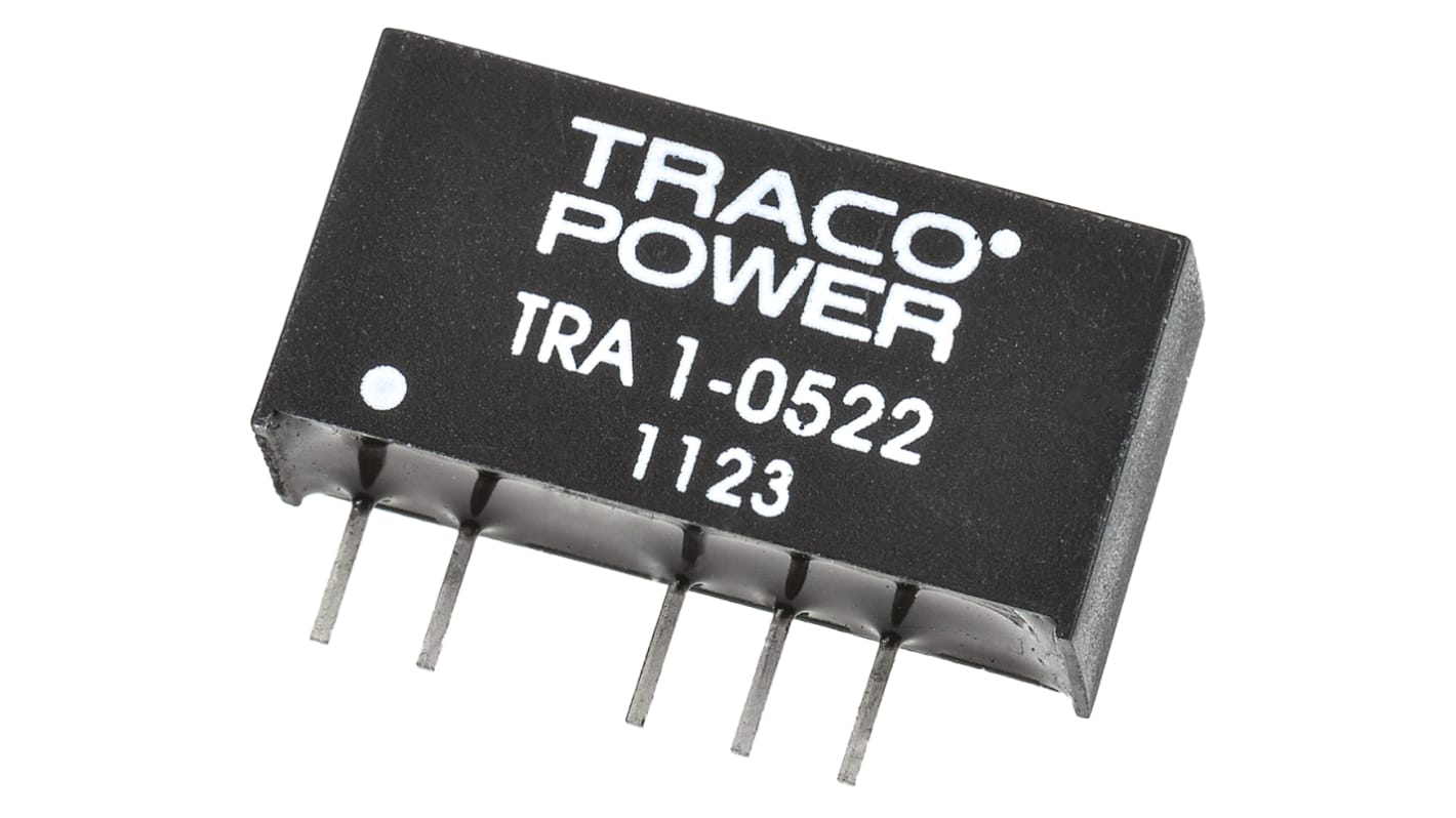 TRACOPOWER TRA 1 DC/DC-Wandler 1W 5 V dc IN, ±12V dc OUT / ±42mA Durchsteckmontage 1kV dc isoliert