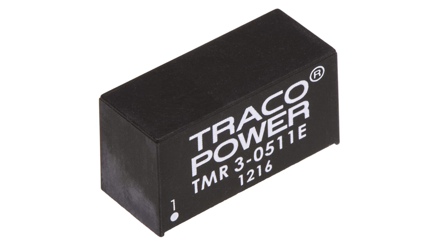 TRACOPOWER TMR 3E DC-DC Converter, 5V dc/ 600mA Output, 4.5 → 9 V dc Input, 3W, Through Hole, +85°C Max Temp
