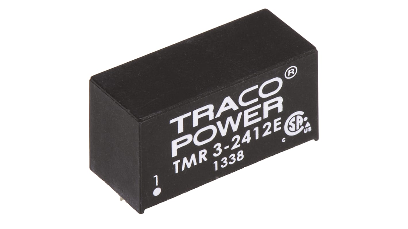 Convertisseur DC-DC TRACOPOWER, TMR 3E, Montage traversant, 3W, 1 sortie, 12V c.c., 250mA