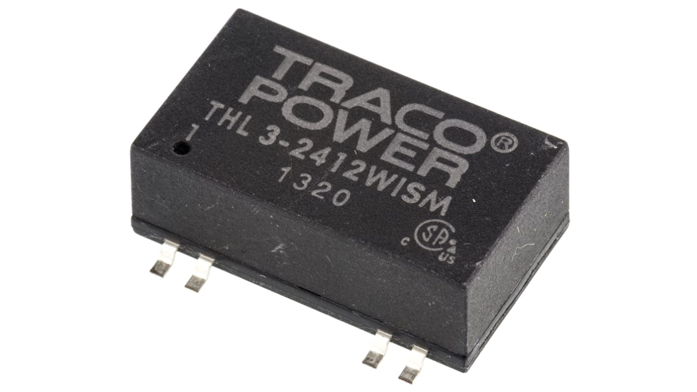 TRACOPOWER THL 3WISM DC/DC-Wandler 3W 24 V dc IN, 12V dc OUT / 250mA Oberflächenmontage 1.5kV dc isoliert