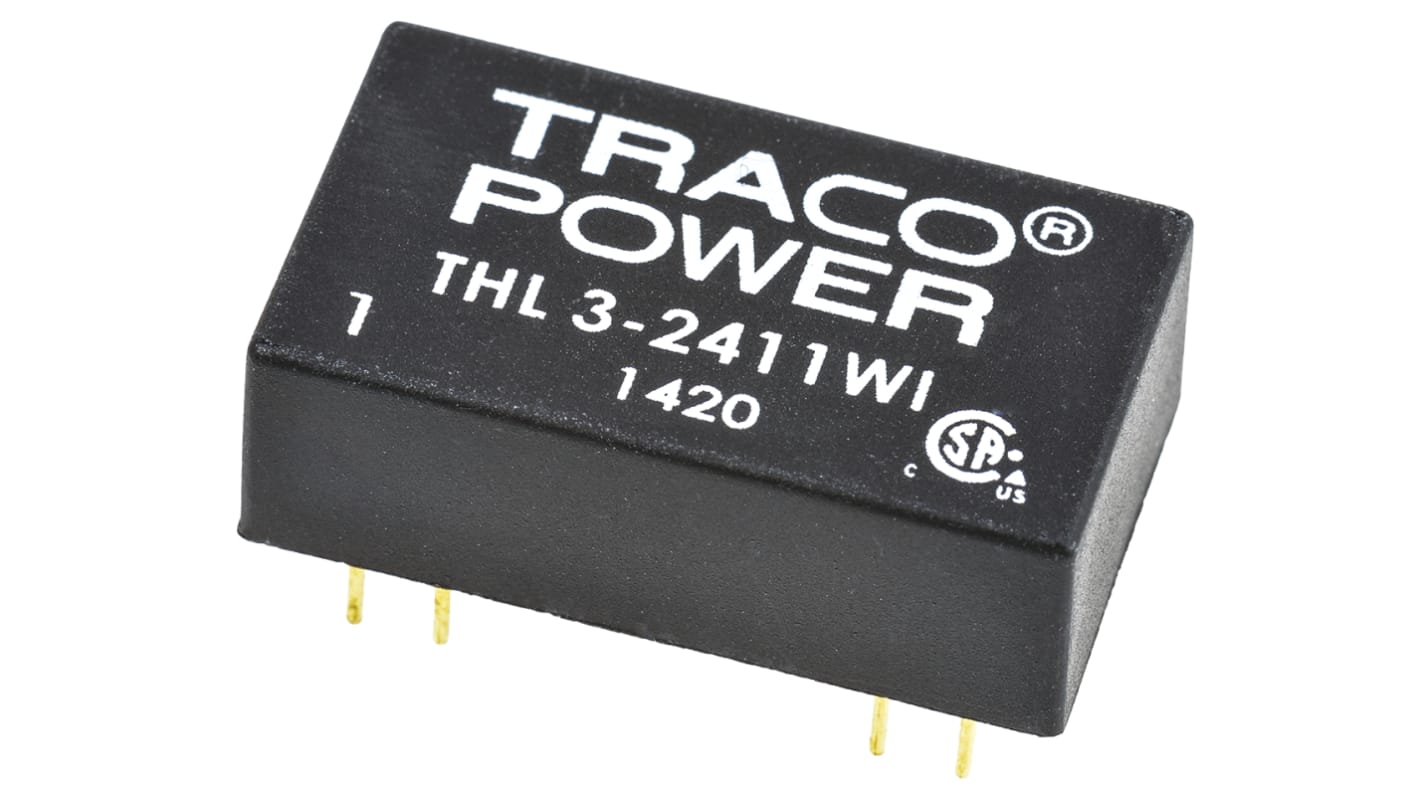 TRACOPOWER THL 3WI DC/DC-Wandler 3W 24 V dc IN, 5V dc OUT / 600mA Durchsteckmontage 1.5kV dc isoliert