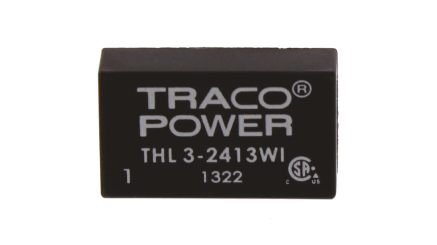 TRACOPOWER DC-DCコンバータ Vout：15V dc 9 → 36 V dc, 3W, THL 3-2413WI