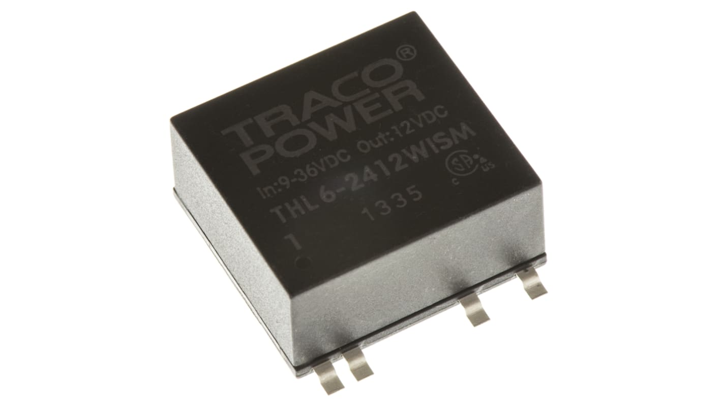 Convertisseur DC-DC TRACOPOWER, THL 6WISM, Montage en surface, 6W, 1 sortie, 12V c.c., 500mA