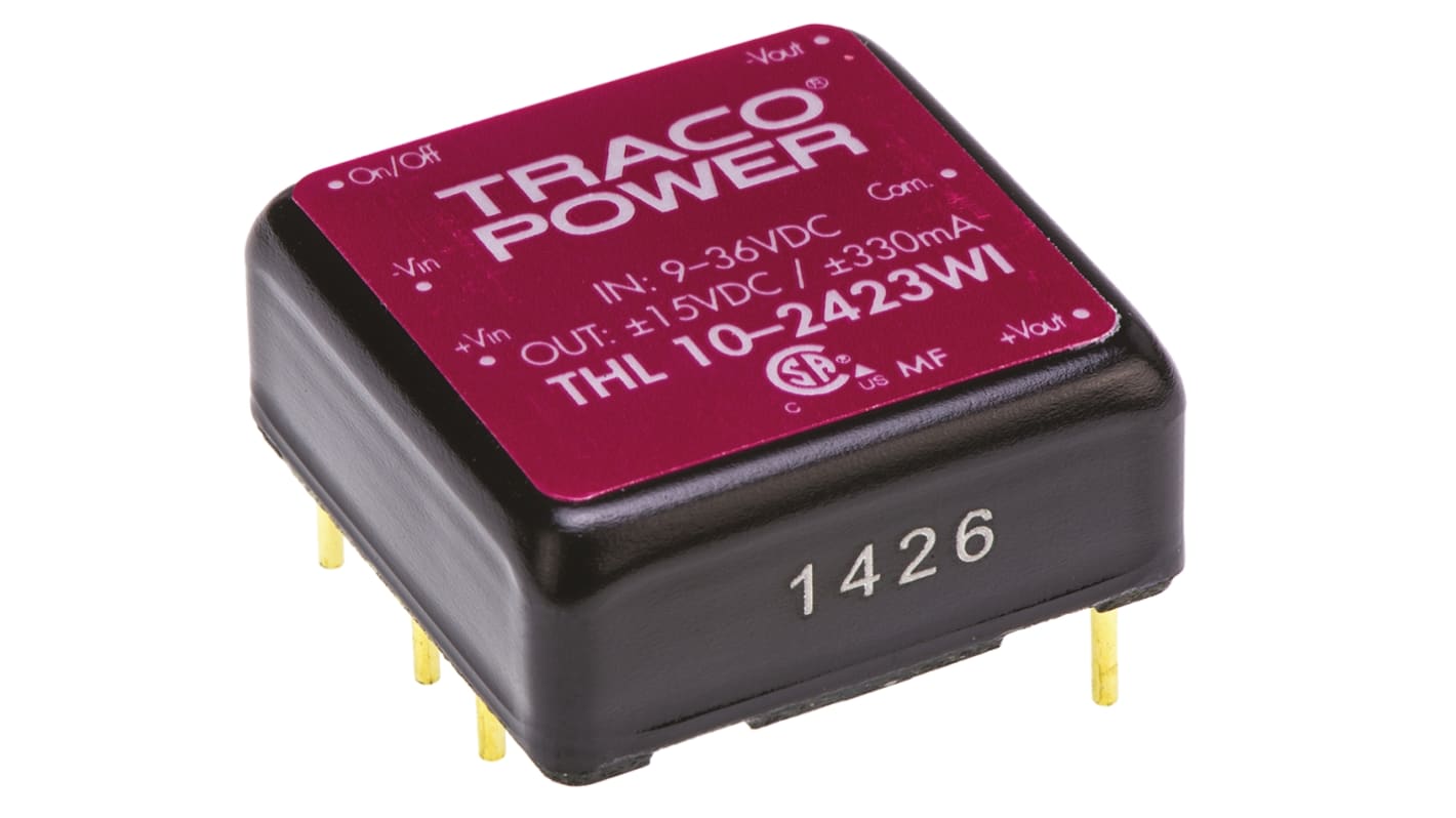 TRACOPOWER DC-DCコンバータ Vout：±15V dc 9 → 36 V dc, 10W, THL 10-2423WI