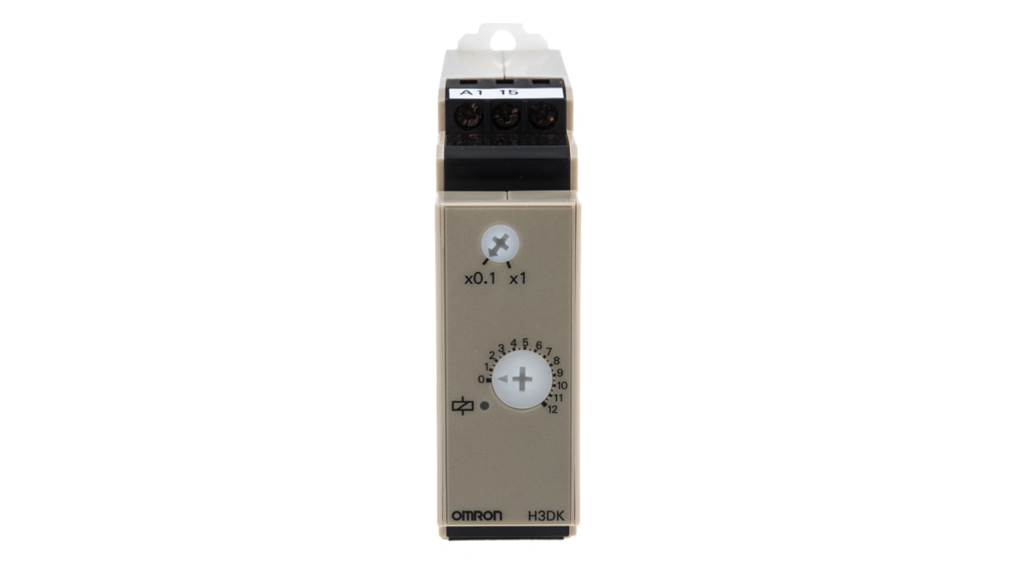 Timer Relay Omron, intervallo 0.1 → 1.2s, 1 poli, Guida DIN