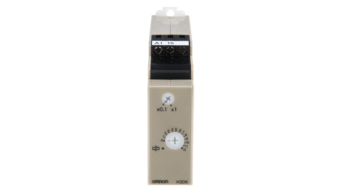 Omron H3DK Zeitrelais, DIN-Schienen, 0.1 → 1.2s, 100 → 120V ac, 1 Kont. Einfach