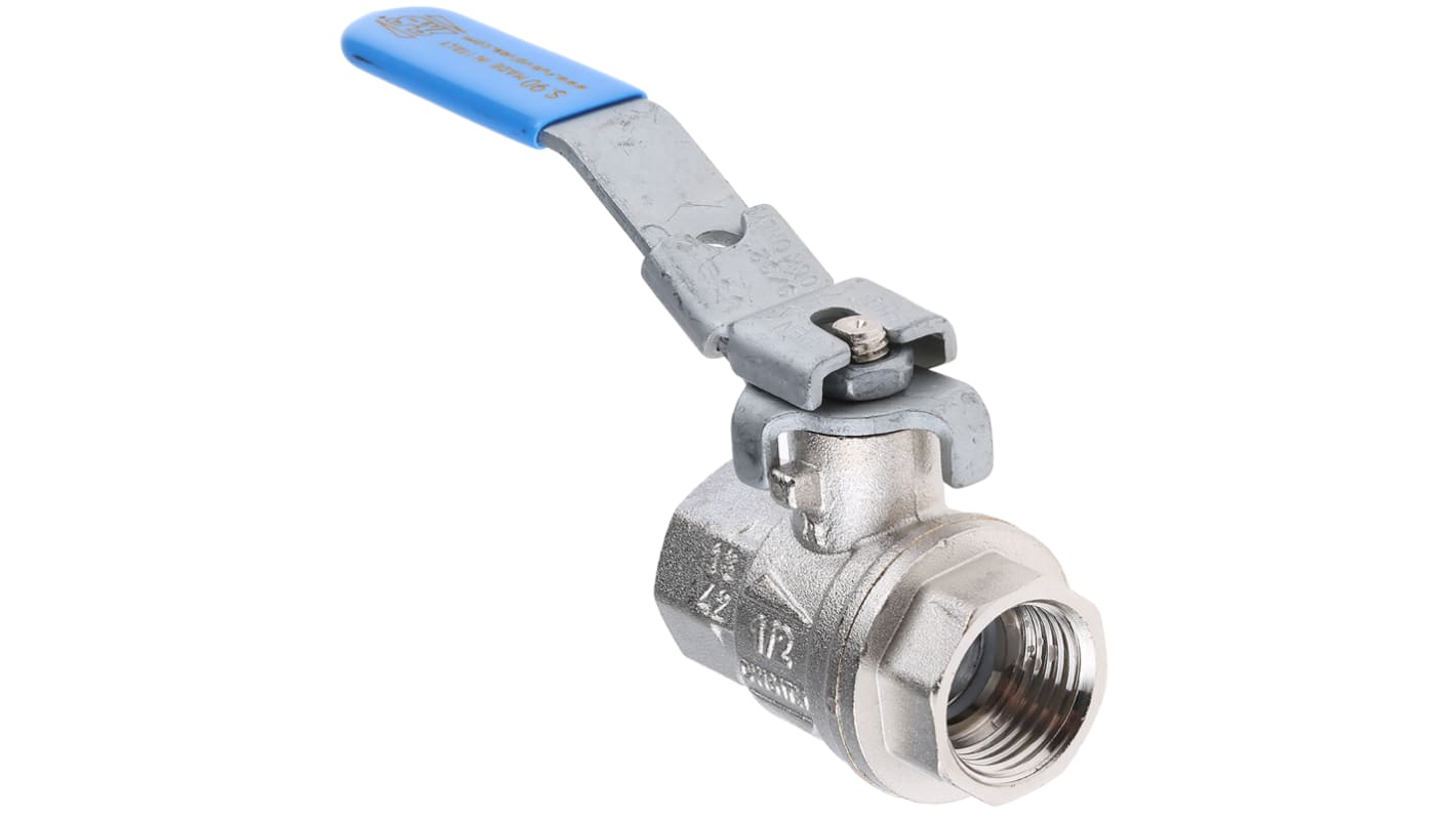 RS PRO Brass 2 Way, High Pressure Ball Valve, BSPP 1/2in