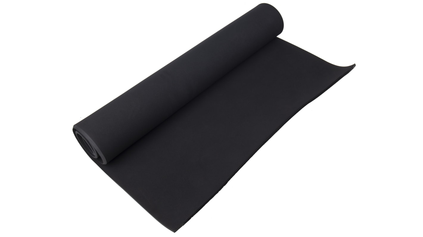 RS PRO Skumgummiark 	 	 	 Sort, 1m x 2m x 10mm