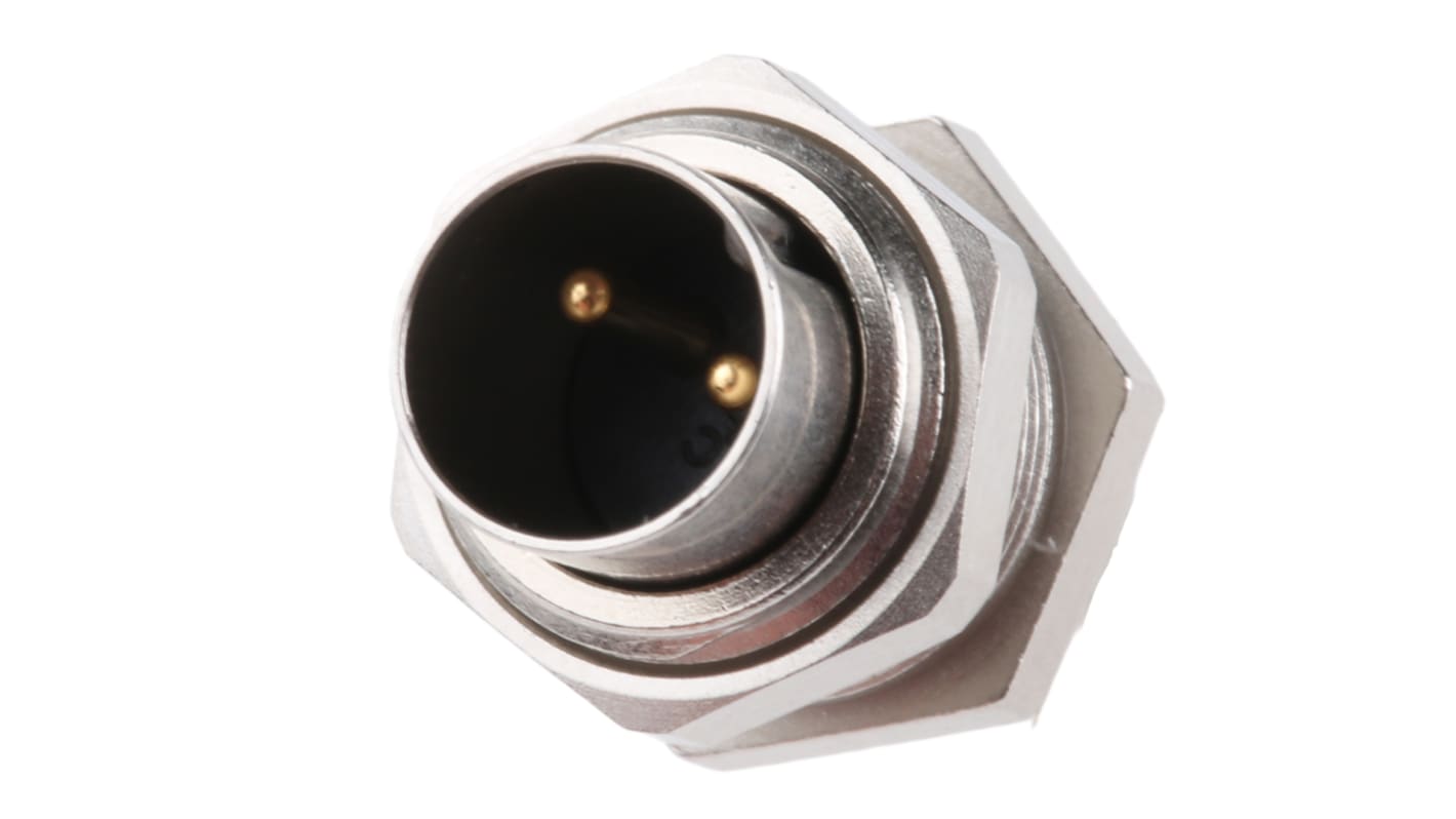 binder Circular Connector, 2 Contacts, Panel Mount, M9 Connector, Socket, Male, IP40, 711 Series