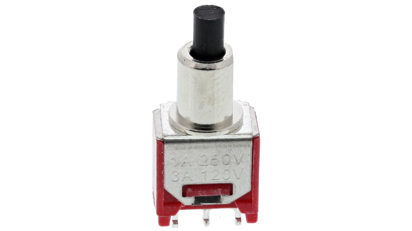 RS PRO Push Button Switch, Momentary, PCB, 4.95mm Cutout, SPDT, 32/50/125V ac