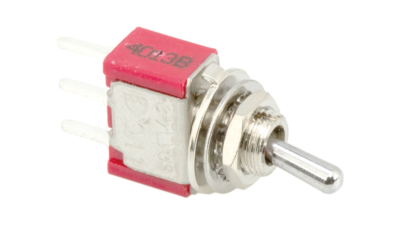 RS PRO Toggle Switch, PCB Mount, On-(On), SPDT, Through Hole Terminal