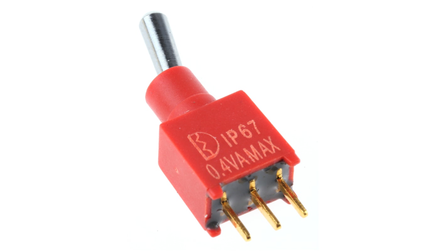 RS PRO Toggle Switch, PCB Mount, On-(On), SPDT, Through Hole Terminal