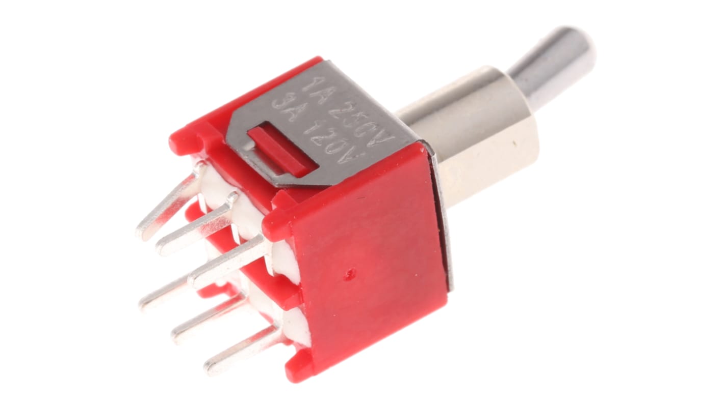 RS PRO Toggle Switch, PCB Mount, On(On), DPDT, Through Hole Terminal RS