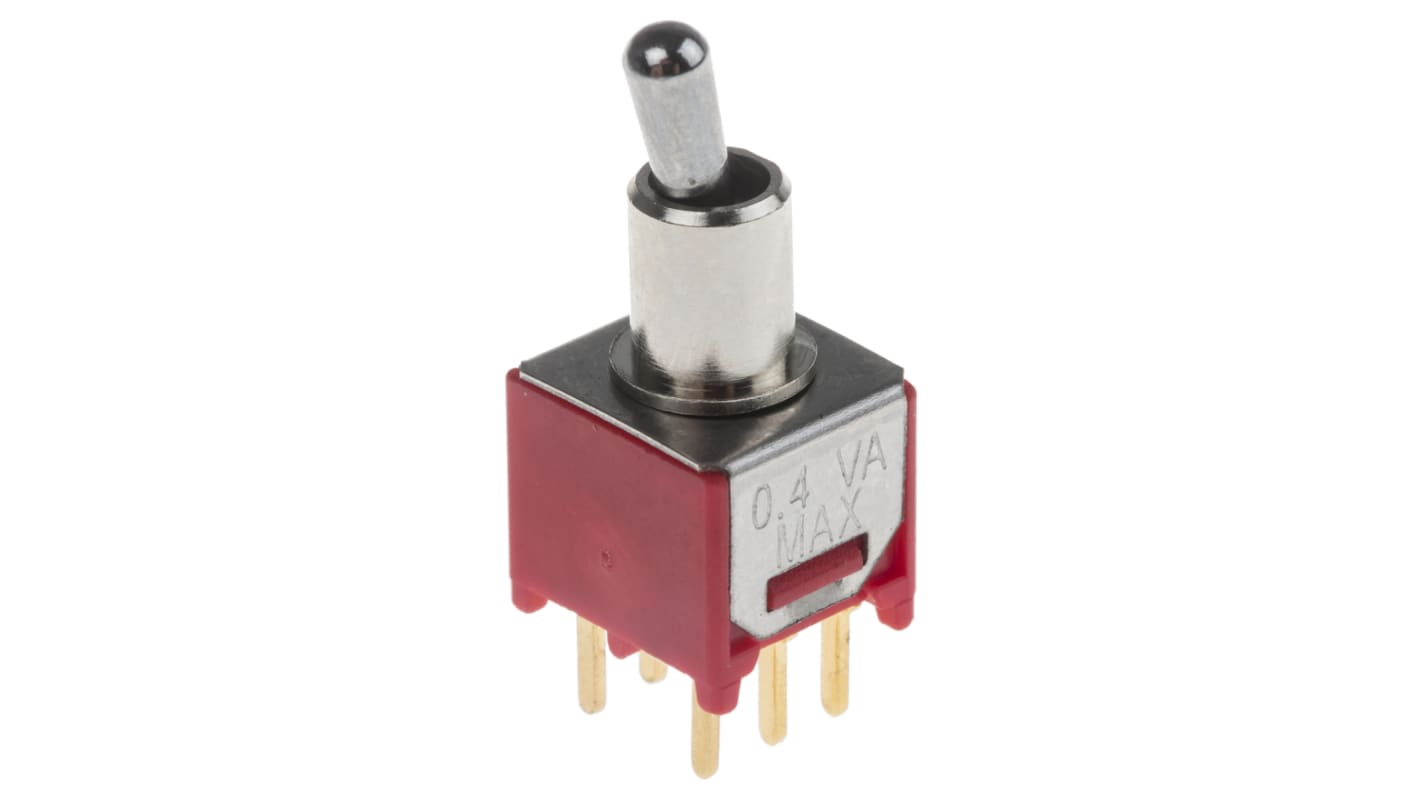 RS PRO Toggle Switch, PCB Mount, On-(On), DPDT, Through Hole Terminal