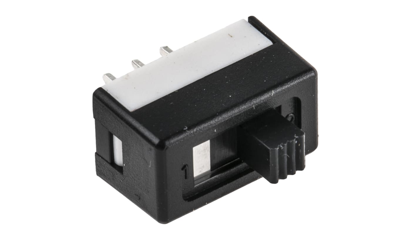 Przełącznik suwakowy, SPDT, montaż PCB, 120V ac, 3 A przy 120 V AC, -40 → +80°C, RS PRO