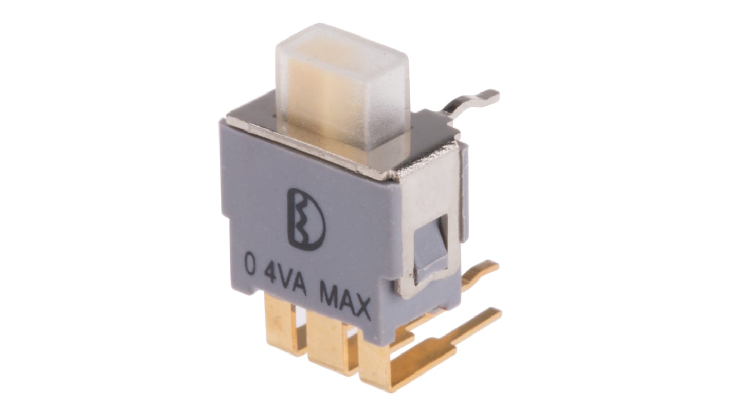 Przełącznik suwakowy, IP67, DPDT, montaż PCB, 20V ac/dc, 400 mA przy 20 V, -20 → +80°C, RS PRO