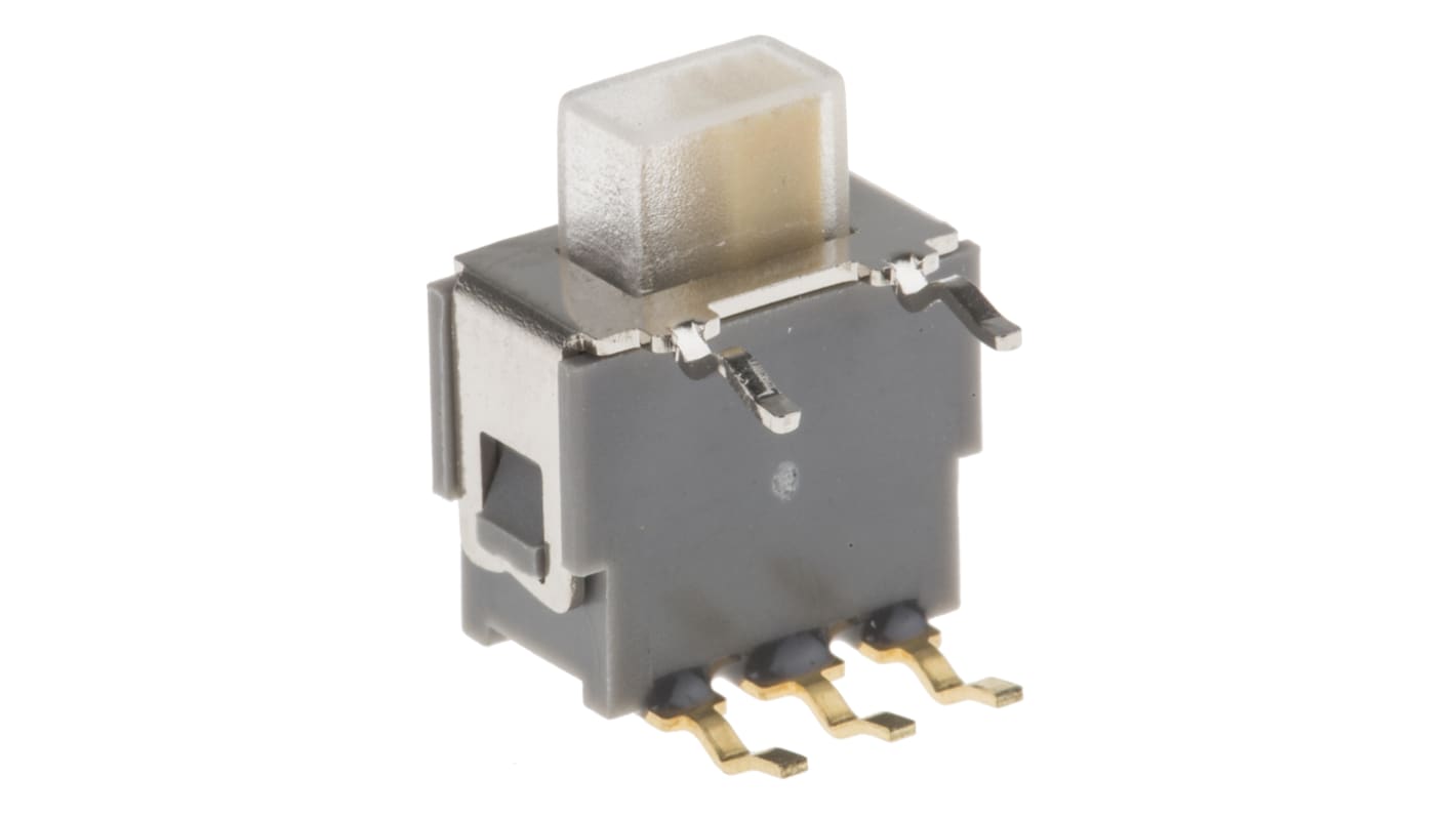 Przełącznik suwakowy, IP67, SPDT, montaż PCB, 20V ac/dc, 400 mA przy 20 V, -20 → +80°C, RS PRO