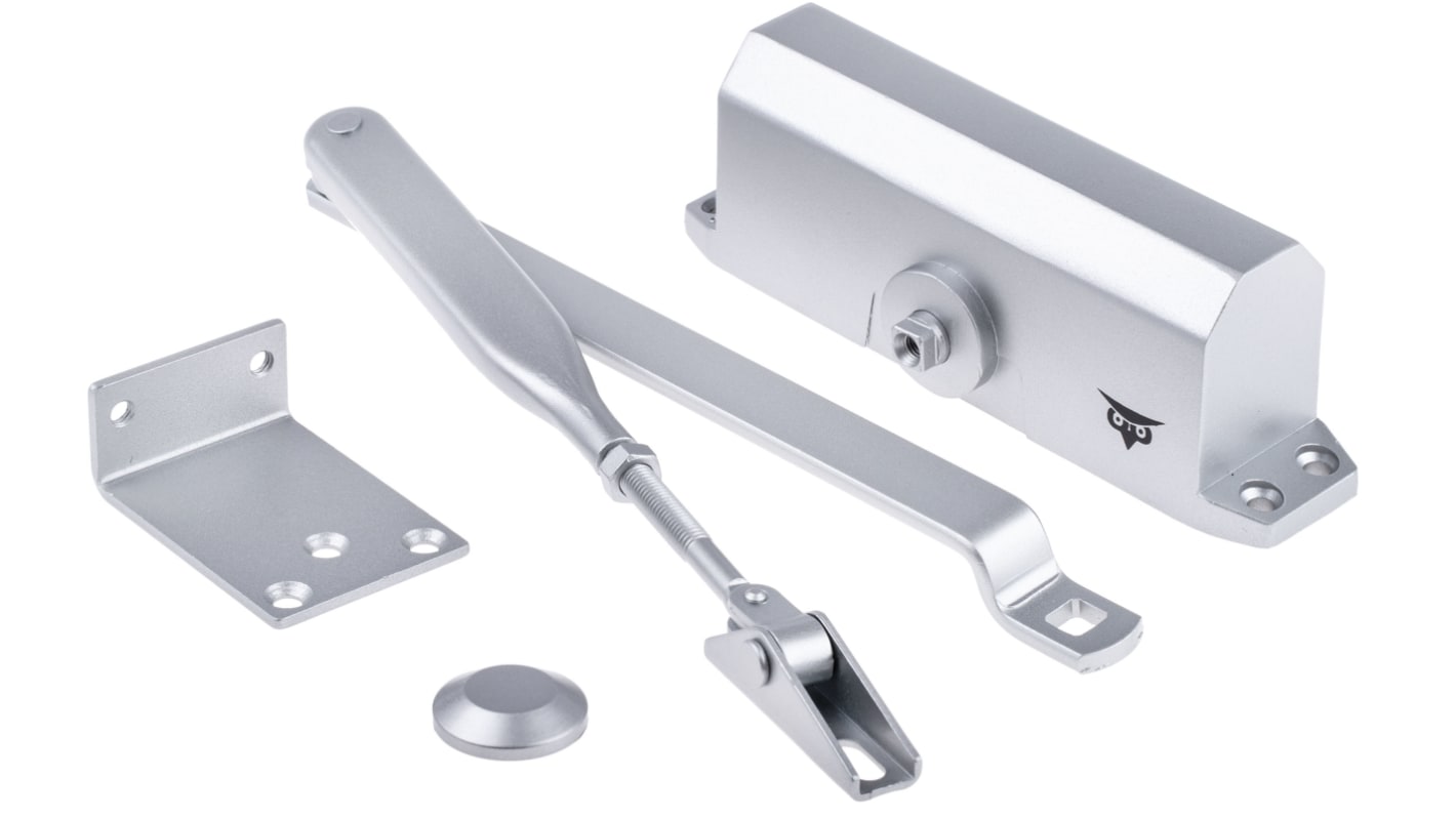 RS PRO Silver Fire Door Suitable Door Closer